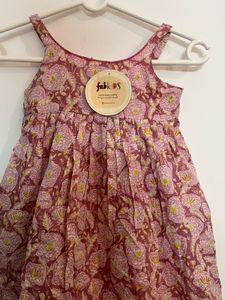 Adorable Floral Print Cotton Dress