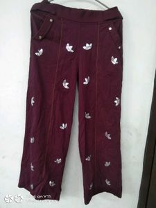 Adidas Burgundy Pants with Trefoil Logo