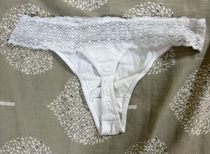 White Lacy Waist Thong