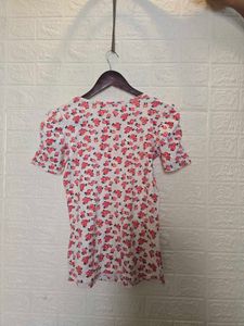 Floral Print Puff Sleeve Top