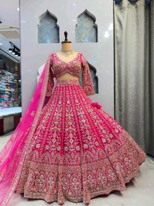 Stunning Pink Embroidered Lehenga Choli