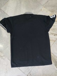 Men's Black Polo T-Shirt with Lion Logo