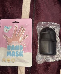 Miniso moisturising hand mask + Plum ice roller