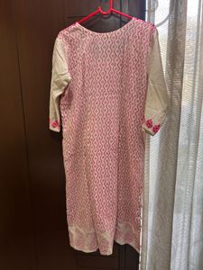 Pink Chikankari embroidery Kurta