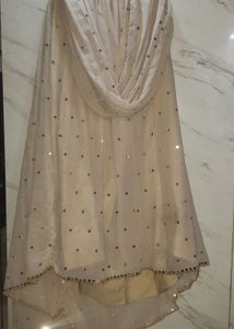 Golden beige ready to wear saree with blouse