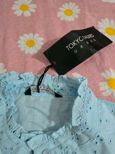 Light Blue Broderie Anglaise Top
