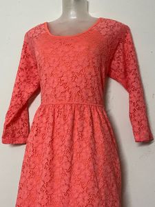 Pintresty Coral Lace Dress