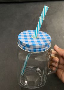 Jar Mug with Straw
