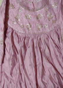 Beautiful Embroidered Pink Kurta
