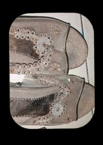 Sparkly Embellished Slip-on Sandals