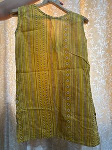 Yellow Printed Kurta