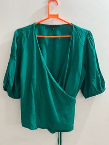 Emerald Green Wrap Top