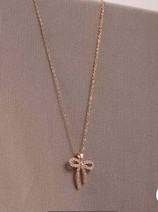 Rose Gold Bow Pendant Necklace