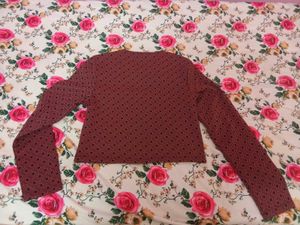 Maroon Geometric Print Bell Sleeve Top