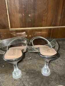 Sparkling Strappy Block Heels
