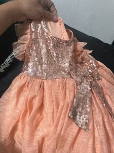 Sparkly Peach Tulle Dress