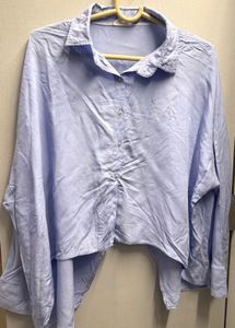 Light Blue Oversized Button-Up Shirt