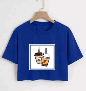 Cute Boba Tea Graphic Crop Top