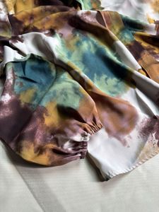 mango multicolor tie-dye abstract print blouse