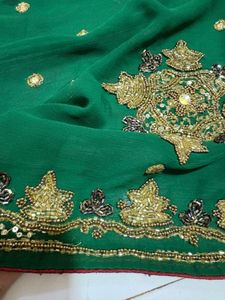 bridal  Green heavy handwork Saree