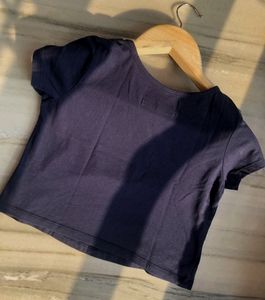Navy Blue Crop T-shirt