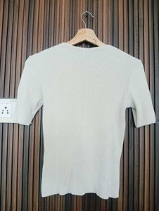 Beige Knit T-Shirt