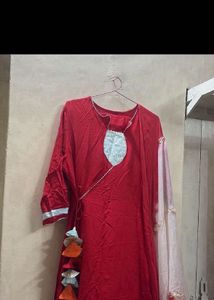 Vibrant Red Kurta Set with Dupatta
