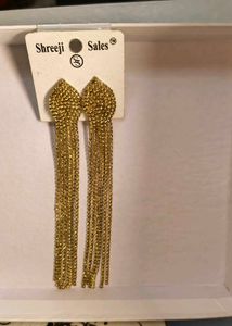 Gold-Tone Rhinestone Statement Drop Earrings | Spa