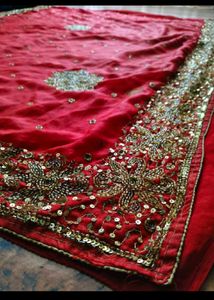 y2k purple handwork saree!!..combo + red saree