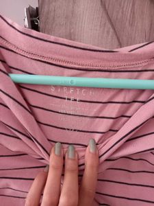 Striped 3/4 Sleeve T-Shirt