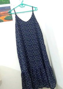 navy blue with floral print maxi