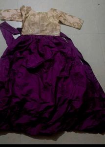 Elegant Purple &amp; Cream Gown