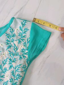 Teal Embroidered Kurta