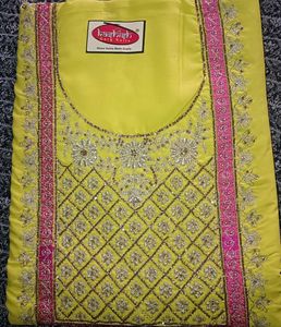 Yellow Embroidered Kurta Suit Set