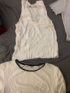 set of 4 White summer Tops