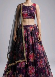 Floral Print Lehenga Choli Set without dupatta