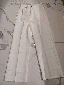 Chic White Wide-Leg korean pant