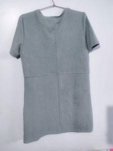 Sage Green Suede-Like Mini Dress