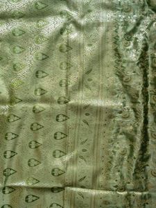 Elegant Pista Green & Golden Zari  Saree