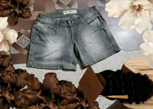 Gray Denim Shorts
