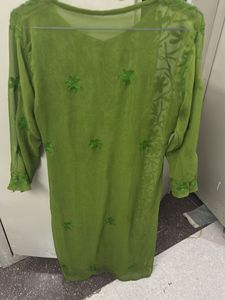 Embroidered Green Chikankari Kurta