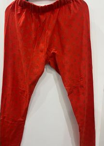 Vibrant Coral Printed Salwar Pants