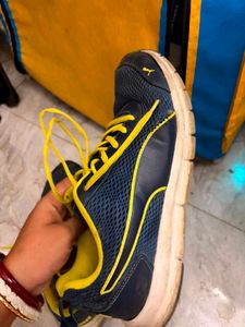 Men's Puma Navy &amp; Yellow Sneakers