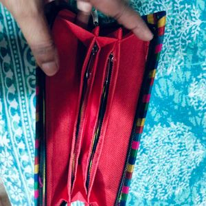 Handmade Embroidered Peacock Clutch