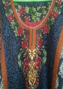 Beautiful Floral Print Kurta, Tunic Top
