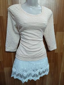 Chic Lace Trimmed Tunic Top