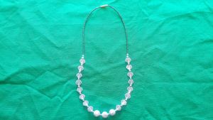 white bead fashion necklace