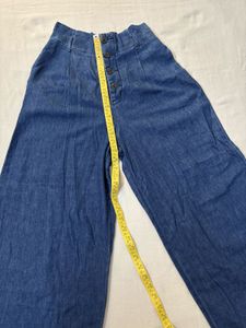 High Waisted Wide Leg Denim Pants