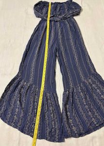 Boho Blue Striped Jumpsuit