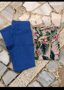 BLUE JEGGINGS FLORAL TOP